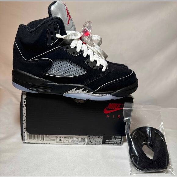 Size 4 - Nike Air Jordan 5 Retro OG GS Black Metallic Reimagined Men's Shoes